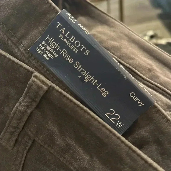 NWT TALBOTS HIGH RISE STRAIGHT LEG 22W Velveteen Curvy Pants - Picture 5 of 6